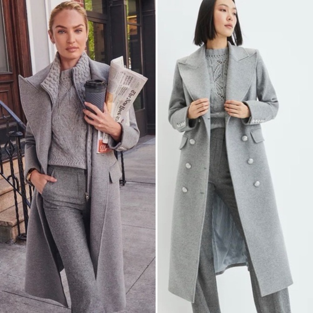 Veronica Beard Women Nalida Double-Breasted Wool Dickey Coat Size 8 NWT